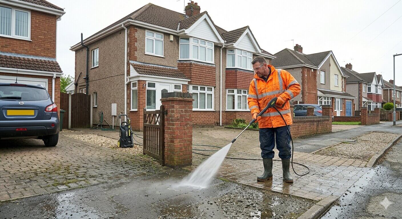 Patio cleaning in Newport